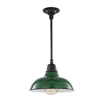 Jasper 12.25" Farmhouse Industrial Indoor/Outdoor Iron LED Pendant